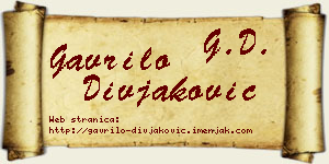 Gavrilo Divjaković vizit kartica